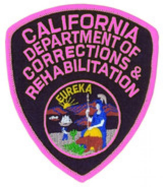 CALIFORNIA DEPARTMENT OF CORRECTIONS & REHABILITATION, CDCR PINK OFFICER SHOULDER PATCH - MEN'S SEW ON.
